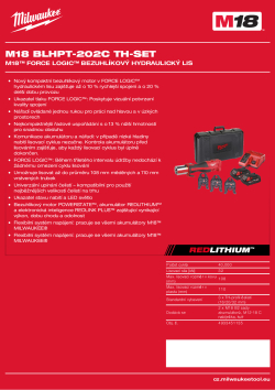 MILWAUKEE M18™ FORCE LOGIC™ Kompaktní bezuhlíkový lis 4933451135 A4 PDF