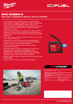 MILWAUKEE Kompaktní sekční čistička potrubí M18 FUEL™ 4933478408 A4 PDF