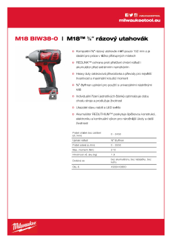 MILWAUKEE M18™ ⅜″ rázový utahovák 4933443600 A4 PDF