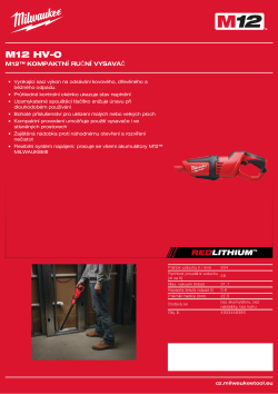 MILWAUKEE M12™ kompaktní tyčový vysavač 4933448390 A4 PDF