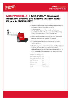 MILWAUKEE M18 FUEL™ Speciální odsávání prachu pro kladiva  32 mm SDS-Plus s AUTOPULSE™ 4933478509 A4 PDF