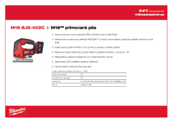 MILWAUKEE M18™ přímočará pila 4933451389 A4 PDF