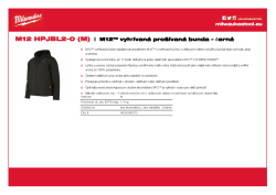 MILWAUKEE M12™ vyhřívaná prošívaná bunda – černá 4932480072 A4 PDF