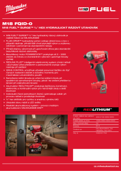 MILWAUKEE M18 FUEL™ SURGE™ ¼″ hex hydraulický rázový utahovák 4933451792 A4 PDF
