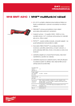 MILWAUKEE M18™ multifunkční nářadí 4933446210 A4 PDF