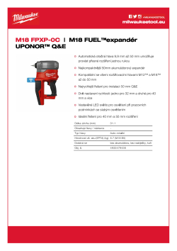 MILWAUKEE M18 FUEL™ expandér UPONOR™ Q&E 4933479436 A4 PDF