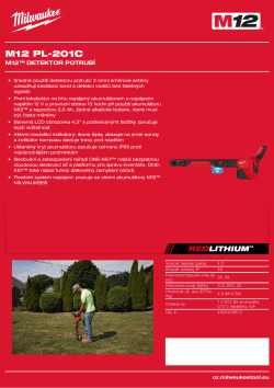 MILWAUKEE M12™ detektor potrubí 4933478615 A4 PDF