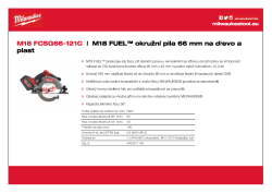 MILWAUKEE M18 FUEL™ okružní pila 66 mm na dřevo a plast 4933471195 A4 PDF