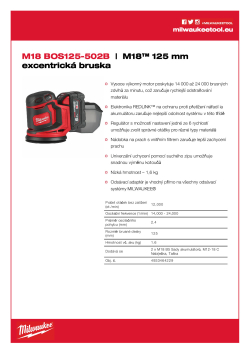 MILWAUKEE M18™ extrická bruska 4933464229 A4 PDF