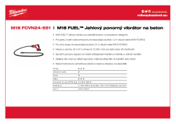MILWAUKEE M18 FUEL™ Jehlový ponorný vibrátor na beton s kabelem 2,4 m 4933479600 A4 PDF