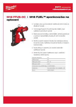 MILWAUKEE M18 FUEL™ sponkovačka na oplocení 4933479834 A4 PDF