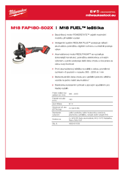MILWAUKEE M18 FUEL™ leštička 4933451550 A4 PDF