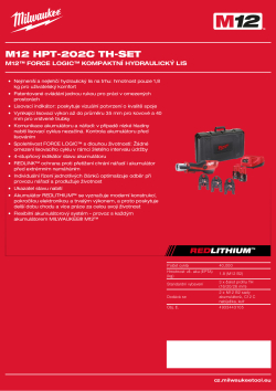 MILWAUKEE M12™ Force Logic™ kompaktní hydraulický lis 4933443105 A4 PDF