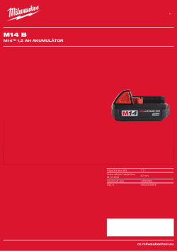 MILWAUKEE M14™ 1,5 Ah akumulátor 4932352665 A4 PDF