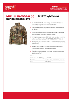 MILWAUKEE M12™ vyhřívaná bunda maskáčová 4933478979 A4 PDF