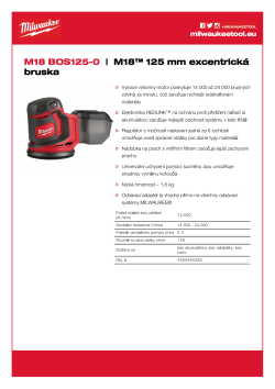 MILWAUKEE M18™ excentrická bruska 4933464228 A4 PDF