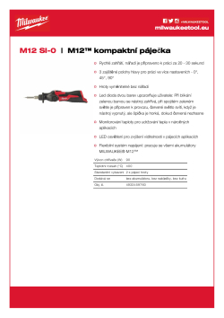 MILWAUKEE M12™ kompaktní páječka 4933459760 A4 PDF