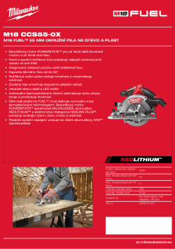 MILWAUKEE M18 FUEL™ 55 mm okružní pila na dřevo a plast 4933451429 A4 PDF