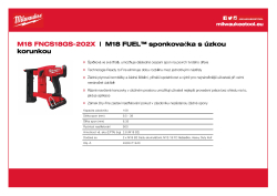 MILWAUKEE M18 FUEL™ sponkovačka s úzkou korunkou 4933471940 A4 PDF