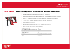 MILWAUKEE M18™  kompaktní 2-režimové kladivo SDS-plus 4933443320 A4 PDF