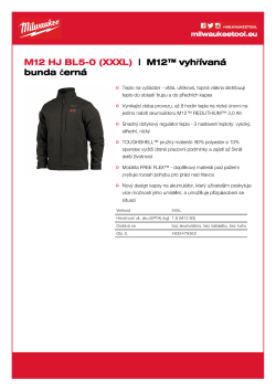 MILWAUKEE M12™ vyhřívaná bunda černá 4933479362 A4 PDF