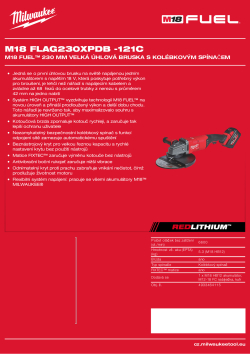 MILWAUKEE M18 FUEL™ 230 mm velká úhlová bruska s kolébkovým spínačem 4933464115 A4 PDF