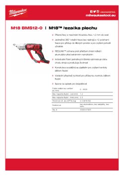 MILWAUKEE M18™ řezačka plechu 4933447925 A4 PDF
