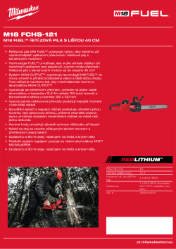 MILWAUKEE M18 FUEL™ řetězová pila s lištou 40 cm 4933464224 A4 PDF