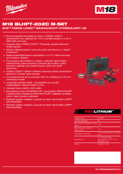 MILWAUKEE M18™ FORCE LOGIC™ Bezuhlíkový lis 4933451133 A4 PDF