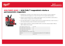 MILWAUKEE M18 FUEL™ magnetická vrtačka s permanentním magnetem 4933451012 A4 PDF