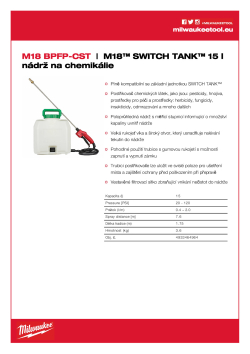 MILWAUKEE M18™ SWITCH TANK™ 15 l nádrž na chemikálie 4933464964 A4 PDF