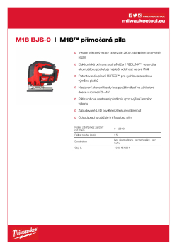 MILWAUKEE M18™ přímočará pila 4933451391 A4 PDF