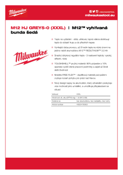 MILWAUKEE M12™ vyhřívaná bunda šedá 4933479363 A4 PDF