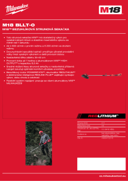 MILWAUKEE M18™ Bezuhlíková strunová sekačka 4933472218 A4 PDF