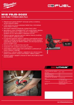 MILWAUKEE M18 FUEL™ přímočará pila 4933464800 A4 PDF