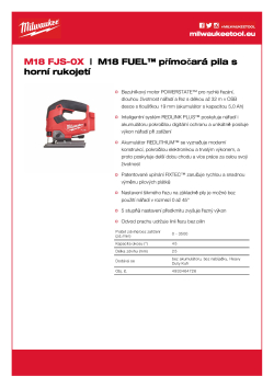MILWAUKEE M18 FUEL™ přímočará pila  s horní rukojetí 4933464726 A4 PDF