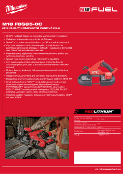 MILWAUKEE M18  FUEL™ kompaktní pásová pila 4933471496 A4 PDF