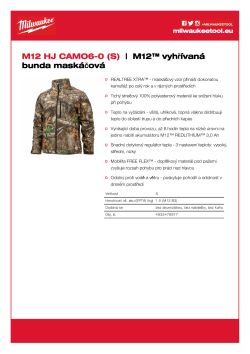 MILWAUKEE M12™ vyhřívaná bunda maskáčová 4933478977 A4 PDF