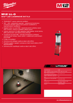 MILWAUKEE M12™ lucernové světlo 4932430562 A4 PDF