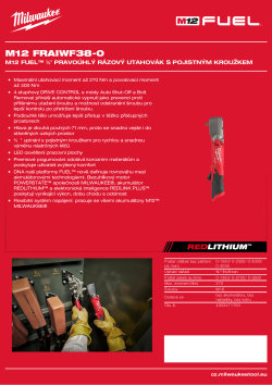 MILWAUKEE M12 FUEL™ ⅜″ pravoúhlý rázový utahovák s pojistným kroužkem 4933471700 A4 PDF