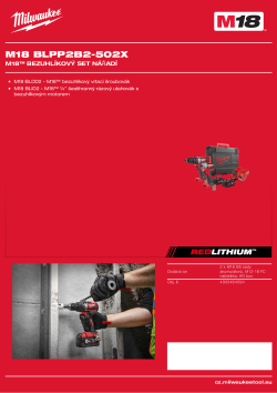 MILWAUKEE M18™ bezuhlíkový set nářadí 4933464594 A4 PDF