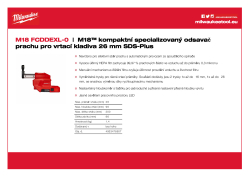 MILWAUKEE M18™ kompaktní specializovaný odsavač prachu pro vrtací kladiva 26 mm SDS-Plus 4933478507 A4 PDF