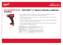 MILWAUKEE M18 FUEL™ ½″ Rázový utahovák s pojistným kroužkem 4933478449 A4 PDF