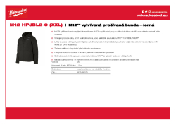MILWAUKEE M12™ vyhřívaná prošívaná bunda – černá 4932480075 A4 PDF
