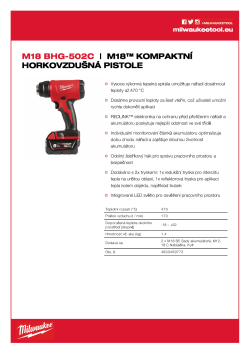 MILWAUKEE M18™ horkovzdušná pistole 4933459772 A4 PDF