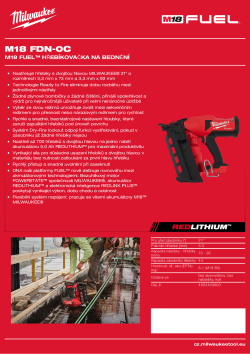 MILWAUKEE M18 FUEL™ hřebíkovačka na bednění 4933493600 A4 PDF