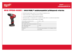 MILWAUKEE M12 FUEL™ subkompaktní příklepová vrtačka 4933479869 A4 PDF