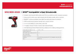 MILWAUKEE M18™ kompaktní vrtací šroubovák 4933446195 A4 PDF