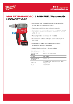 MILWAUKEE M18 FUEL™expandér UPONOR™ Q&E 4933479437 A4 PDF