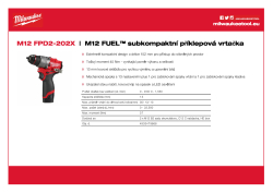 MILWAUKEE M12 FUEL™ subkompaktní příklepová vrtačka 4933479868 A4 PDF